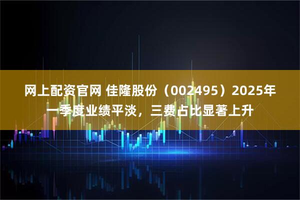 网上配资官网 佳隆股份（002495）2025年一季度业绩平淡，三费占比显著上升